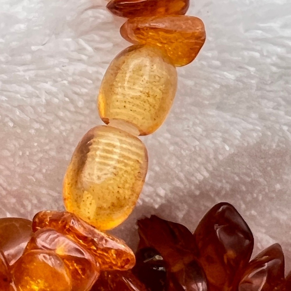 Vintage Baltic Amber Nugget Necklace Honey Yellow Cognac Barrel Clasp 31g 16 - Picture 6 of 11